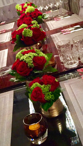 E40 - Roses and Green Hydrangeas Centerpieces - Series Design, price per arrangement - Flowerplustoronto