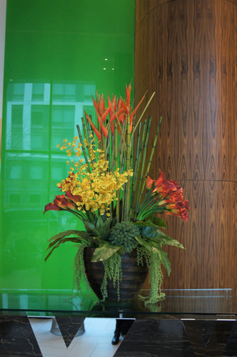 S42 - Modern Exotic Arrangement for Foyer Table - Flowerplustoronto