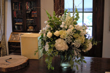 Load image into Gallery viewer, Rustic White and Green Main Reception Arrangement - Flowerplustoronto
