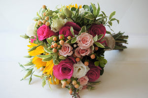 Rustic Country Hand-tied Bridal Bouquet - Flowerplustoronto