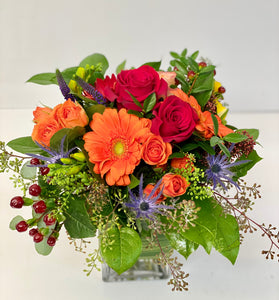F71 - Classic Bright Coloured Vase Arrangement - Flowerplustoronto