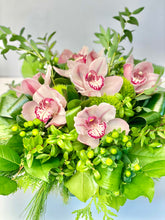 Load image into Gallery viewer, F65 - Cymbidium Arrangement - Orchid colours based on availability - white, light pink or dark pink - Flowerplustoronto
