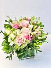 Load image into Gallery viewer, F118 - White and Pink Vase Arrangement (Will substitute pink hyacinth) - Flowerplustoronto
