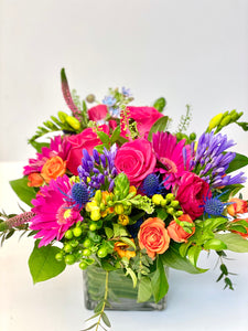 F83 - Vibrant Spring Vase Arrangement - Flowerplustoronto