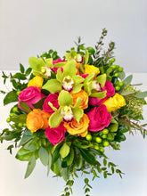 Load image into Gallery viewer, F117 - Vibrant Rose and Cymbidium Arrangement - Flowerplustoronto
