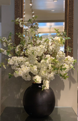 S49 - Modern White Blossom Arrangement for Foyer Table - Flowerplustoronto