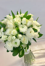 Load image into Gallery viewer, Elegant White Hand-tied Bridal and Bridesmaids Bouquets - Flowerplustoronto
