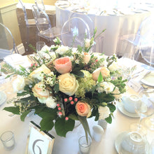 Load image into Gallery viewer, Elegant White, Peaches and Blushes Centerpieces - Flowerplustoronto
