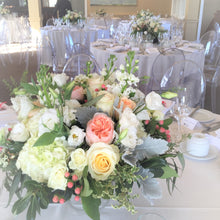 Load image into Gallery viewer, Elegant White, Peaches and Blushes Centerpieces - Flowerplustoronto
