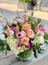 Load image into Gallery viewer, F18 - Lush Pastel English Garden Vase Arrangement - Flowerplustoronto
