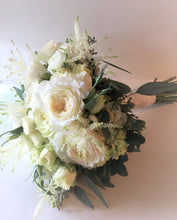 Load image into Gallery viewer, Elegant White and Green Hand-tied Bridal Bouquet - Flowerplustoronto
