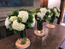 Load image into Gallery viewer, E42 - Hydrangeas and Green Trick  Arrangements - Series Design Reception Table, price per arrangement - Flowerplustoronto
