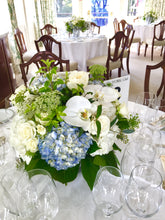 Load image into Gallery viewer, White and Light Blue Hydrangea Wedding - Guest table  Arrangements - Flowerplustoronto
