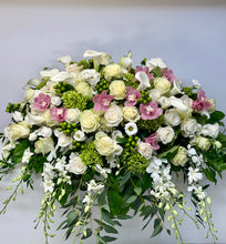 Load image into Gallery viewer, FNC6 - Elegant White and Pink Casket Arrangement - Flowerplustoronto

