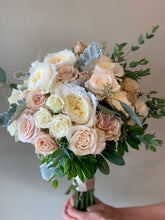 Load image into Gallery viewer, Nudes and Ivory Hand-tied Bridal Bouquet and Bridesmaids Bouquets - Flowerplustoronto
