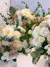 Load image into Gallery viewer, Nudes and Ivory Hand-tied Bridal Bouquet and Bridesmaids Bouquets - Flowerplustoronto
