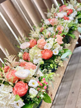 Load image into Gallery viewer, F283 - English Garden Peach and White Centerpieces - Priced Individually (3 centerpieces shown in the picture)
