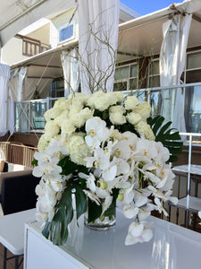 Modern Elegant White Orchid Wedding - Ceremony Arrangements - Flowerplustoronto