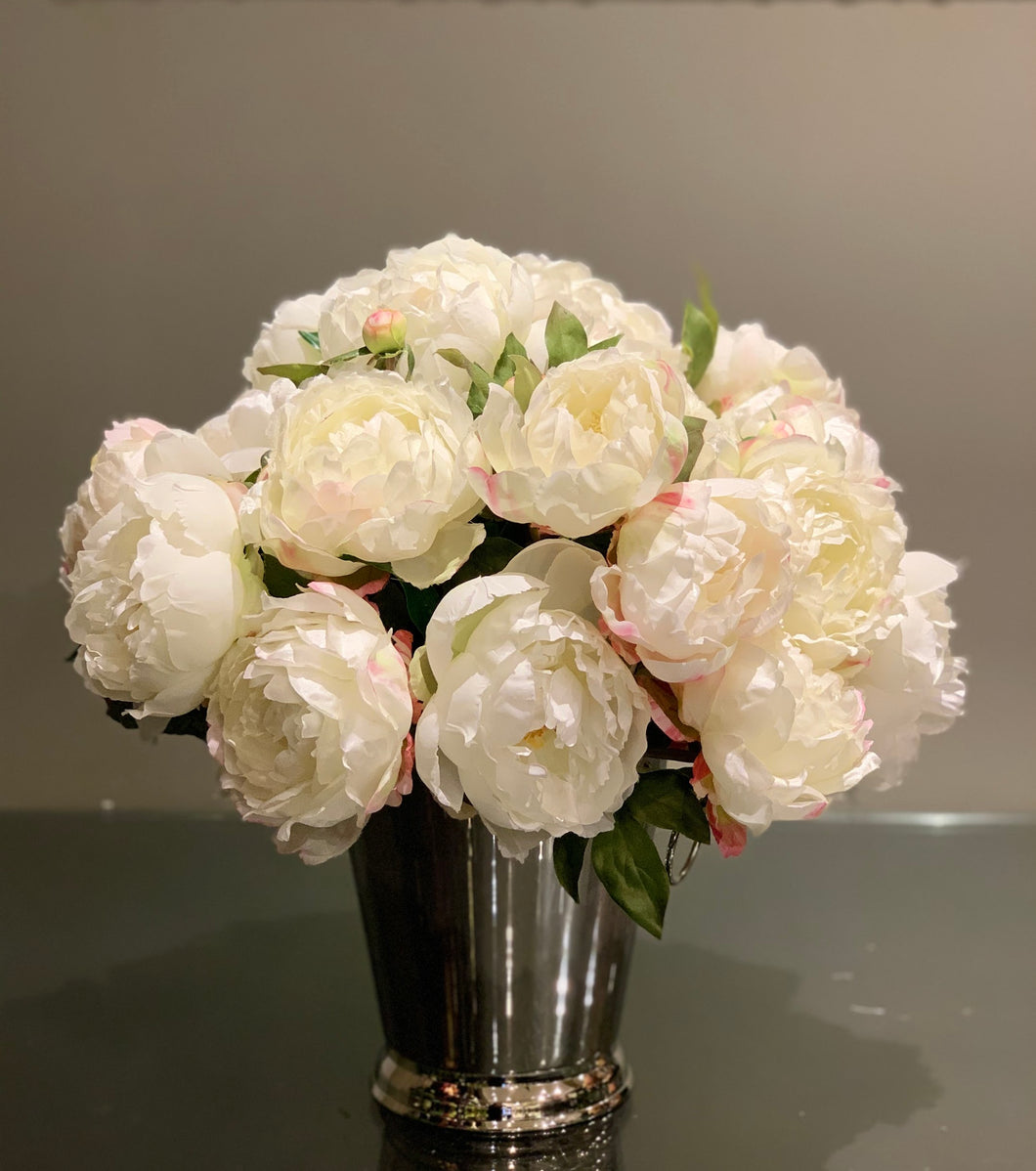S15 - Lush White Peony Arrangement - Flowerplustoronto