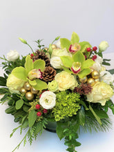 Load image into Gallery viewer, X29 - Lush Round Centerpiece accented with Gold Baubles - Flowerplustoronto
