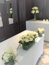 Load image into Gallery viewer, Modern Calla Lily and White Hydrangea Wedding - Headtable Arrangements - Flowerplustoronto
