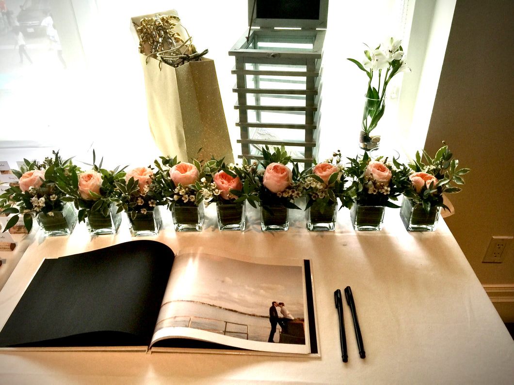 Peach and Ivory Reception Table - Series Design - Flowerplustoronto