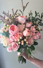 Load image into Gallery viewer, Watery Pastel Hand-tied Bridal Bouquet - Flowerplustoronto
