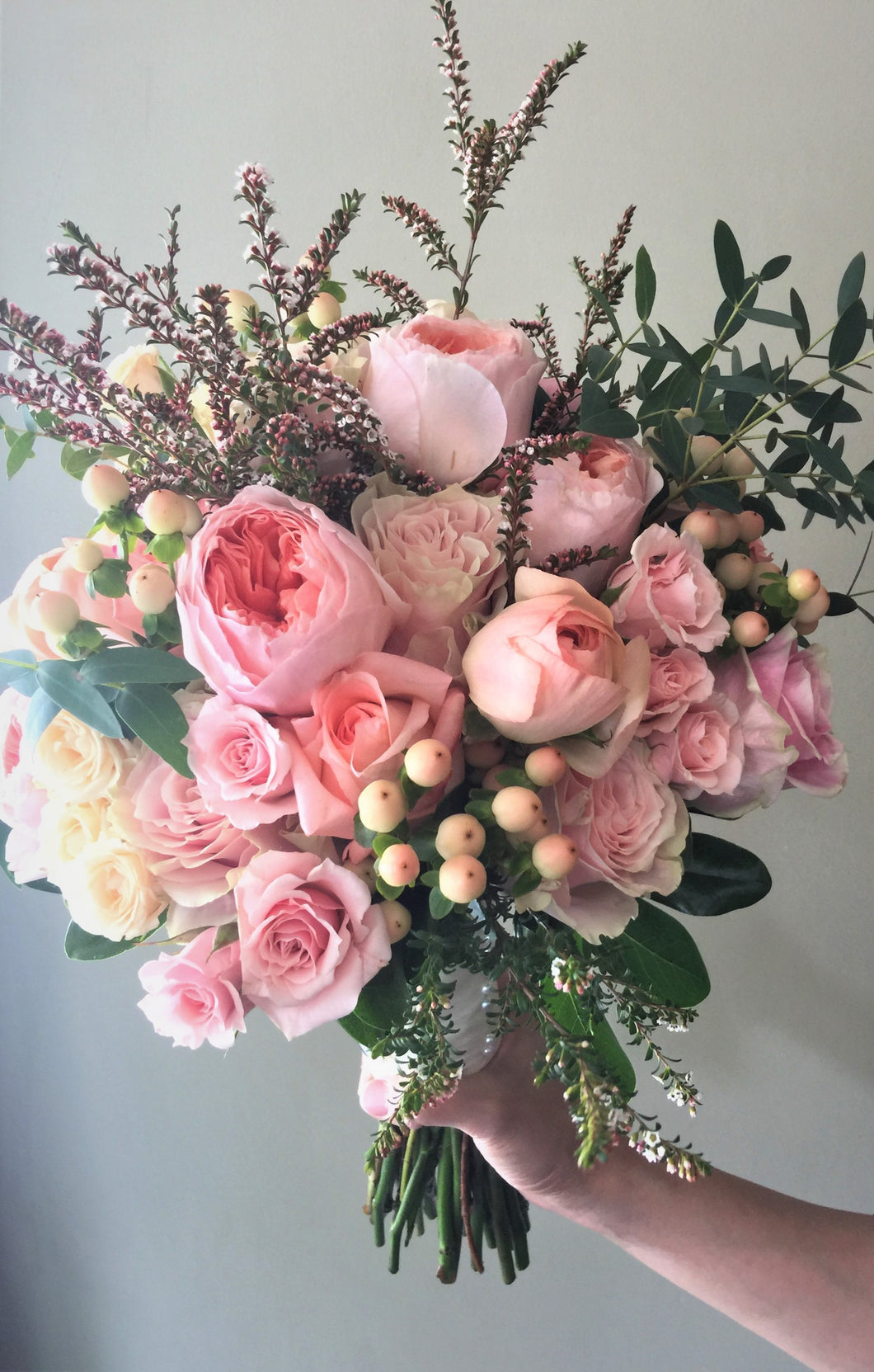 Watery Pastel Hand-tied Bridal Bouquet - Flowerplustoronto