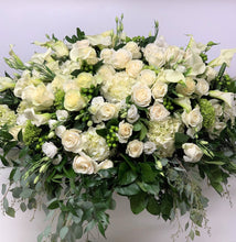 Load image into Gallery viewer, FNC23 - Classic White and Green Casket Arrangement - Flowerplustoronto
