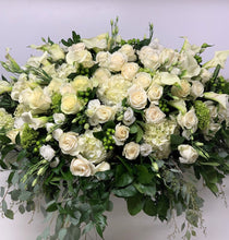 Load image into Gallery viewer, FNC23 - Classic White and Green Casket Arrangement - Flowerplustoronto
