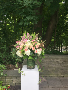 Watery Pastel English Garden Wedding - Ceremony Arrangements - Flowerplustoronto