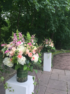 Watery Pastel English Garden Wedding - Ceremony Arrangements - Flowerplustoronto