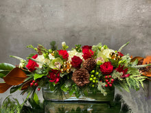 Load image into Gallery viewer, X79 - Lush Festive Holiday Rectangular Centerpiece(Substituting for Matte Gold Baubles)
