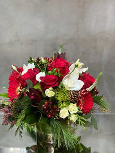 X78 - Classic Holiday Vase Arrangement (Orchid colour and variety based on availability - white or green)