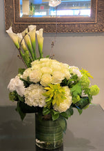 Load image into Gallery viewer, F204- Modern White and Green Arrangement - Flowerplustoronto
