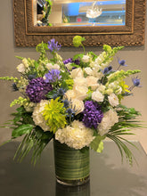 Load image into Gallery viewer, FNV87 - Elegant White, Purple and Chartreuse Vase Arrangement - Flowerplustoronto
