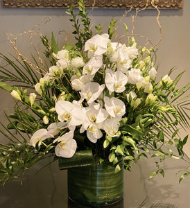 FNV62 - Modern White and Green Vase Arrangement - Flowerplustoronto