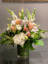 Load image into Gallery viewer, FNV89 - Classic Peach and White Vase Arrangement - Flowerplustoronto
