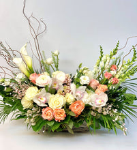 Load image into Gallery viewer, FNV90 - Classic Peach and White Vase Arrangement - Flowerplustoronto
