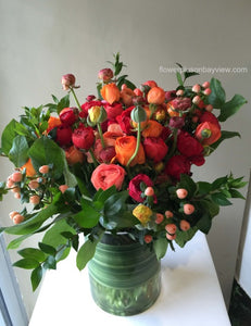 F180 - Vibrant Ranunculus Vase Arrangement - Flowerplustoronto